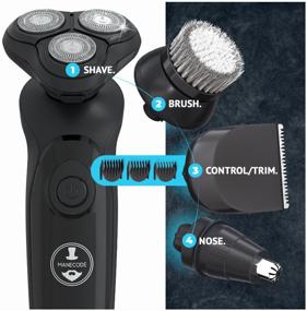 img 1 attached to Manecode MAVERICK Electric Shaver For Men with FLOATING 8 Technology and Charging Station - Trimmer Kit for Beard and Nose Trimmer with Set Nozzles