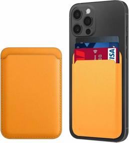 img 1 attached to Чехол картхолдер MagSafe Wallet на телефон для банковских карт, пропуска caramel, Cardholder магнитный, МагСейф держатель для карт из экокожи в подарок