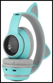 img 2 attached to Bluetooth Wireless Headphones, KUPLACE / TWS Headphones / Baby Headphones / Wireless Headphones / Headphones with Luminous Ears, Turquoise