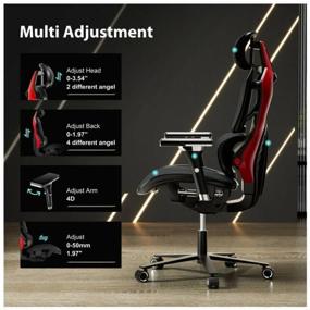 img 2 attached to Ergonomic computer chair (for gamers) Eureka TYPHON, red