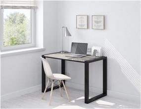 img 1 attached to 🖥️ Rustic Loft Country Style Computer Table/Writing Desk, 112x64x75 cm