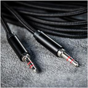 img 2 attached to 🔌 WALKER CA-520 3m Double Sided AUX Cable with Woven Braiding - 3.5mm Mini Jack, Straight Plug, Black - Ideal for Audio Car, Phone, and Acoustic Connection