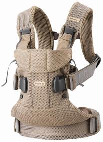 img 1 attached to BabyBjorn One Air 3D Mesh Ergo Backpack - Lightweight and Breathable Greige Baby Carrier