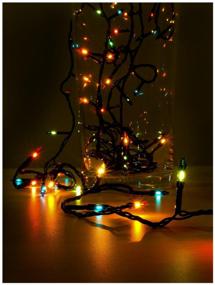 img 2 attached to 🎉 6m Garland String Lights with 100 Multi-Colored Lights on a Green Wire - ES00100/5F