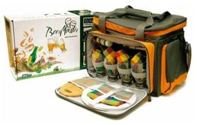 img 2 attached to Camping World Beer Master Picnic Set, 29 Piece Grey/Orange