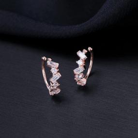 img 1 attached to 925 Sterling Silver CZ Small Hoop Earrings For Women Teen Girls No Piercing Cartilage Cuff Earrings