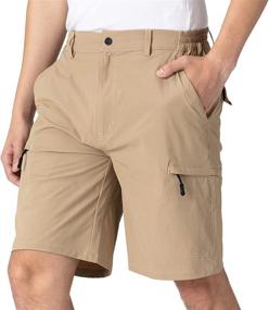 img 4 attached to Versatile Men'S Cargo Hiking Shorts With Quick-Dry Fabric And Multiple Zipper Pockets - Perfect For Outdoor Adventures!