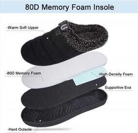 img 1 attached to Cozy Memory Foam House Shoes For Men With Quilt Knitted Design, Plush Fleece Lining, And Indoor-Outdoor Versatility - LongBay Slippers