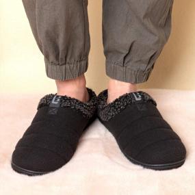 img 3 attached to Cozy Memory Foam House Shoes For Men With Quilt Knitted Design, Plush Fleece Lining, And Indoor-Outdoor Versatility - LongBay Slippers