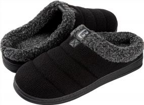 img 4 attached to Cozy Memory Foam House Shoes For Men With Quilt Knitted Design, Plush Fleece Lining, And Indoor-Outdoor Versatility - LongBay Slippers