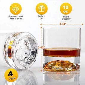 img 3 attached to Premium 10 Ounce Whiskey Glasses Set Of 4 - Perfect Style Glassware For Bourbon And Rum - Old Fashioned Scotch Glasses - Ideal Bar Tumbler For Whiskey Lovers