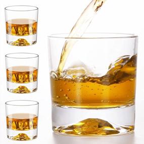 img 4 attached to Premium 10 Ounce Whiskey Glasses Set Of 4 - Perfect Style Glassware For Bourbon And Rum - Old Fashioned Scotch Glasses - Ideal Bar Tumbler For Whiskey Lovers