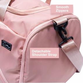img 2 attached to Pink Waterproof Travel Duffle Bag With Shoe Compartment - 61L Capacity, Ideal For Women'S Weekender And Sports - COTEY 25 Large Football Backpack