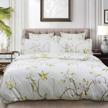 refresh your bedroom with fadfay white floral duvet cover set - 100% cotton farmhouse bedding for a cozy night's sleep - queen size logo