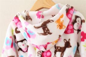 img 1 attached to 👶 Toddlers/Kids Plush Fleece Hooded Bathrobe – Soft Children's Pajamas Robe