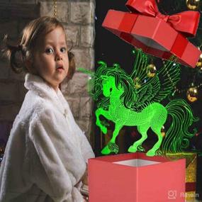 img 2 attached to Magical 3D Unicorn Night Light: Dimmable Lamp with Remote Control, Timing Function and Smart Touch - 16 Colors Changing LED, Perfect Unicorn Gift for Kids - Ideal for Birthdays and Christmas