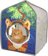 kitty safari pop-up hut play house - cat cube, kennel, bed & jungle cat house logo