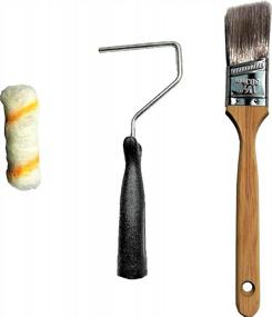 img 2 attached to Premium 8-Piece Paint Roller Kit With 9" & 4" Rollers, 1.5" Angle Brush & 2 Liner - PANCLUB