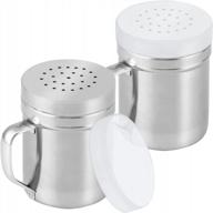 pack of 2 cusinium 6oz metal salt and pepper shakers with lids - ideal dredge seasoning shakers logo
