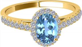 img 2 attached to 10K Yellow Gold Ring For Women With 1.75 Carat Diamond And Blue Topaz Gemstone - Perfect For Weddings And Special Occasions - MauliJewels Collection