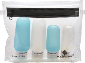 img 4 attached to Eagle Creek Pack-It 4-Piece Clear/Aqua Silicone Travel Bottle Toiletry Set