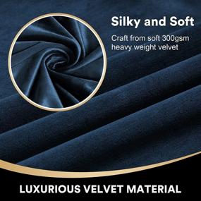 img 3 attached to Soft Luxury Navy Blue Room Darkening Curtains For Living & Dining Room - Thermal Insulated, Noise Reducing & Sliding Door Friendly - 2 Pieces, W52 X L72 Inches