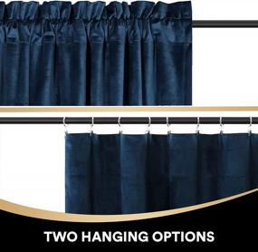 img 2 attached to Soft Luxury Navy Blue Room Darkening Curtains For Living & Dining Room - Thermal Insulated, Noise Reducing & Sliding Door Friendly - 2 Pieces, W52 X L72 Inches