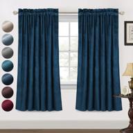 soft luxury navy blue room darkening curtains for living & dining room - thermal insulated, noise reducing & sliding door friendly - 2 pieces, w52 x l72 inches логотип