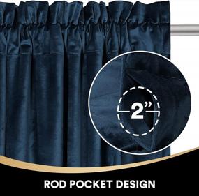 img 1 attached to Soft Luxury Navy Blue Room Darkening Curtains For Living & Dining Room - Thermal Insulated, Noise Reducing & Sliding Door Friendly - 2 Pieces, W52 X L72 Inches