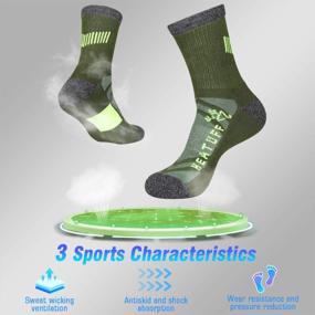 img 3 attached to Heatuff Men'S 6 Pack Hiking Crew Socks Athletic Cushion Outdoor Trekking Sock Reinforced Heel And Toe