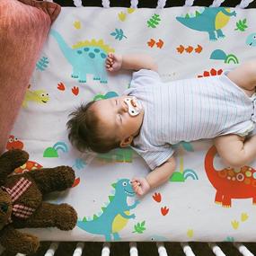 img 2 attached to UOMNY Dinosaur Toddler Sheet - 100% Cotton Fitted Crib Sheet For Standard Crib And Toddler Mattresses
