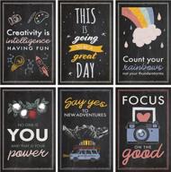 diversebee inspirational wall art posters, positive quotes office wall decor, motivational posters for office, classroom decor, classroom decorations, teacher posters, set of 6, 11x17 in (rainbow) logo