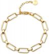 14k gold plated fettero bracelet chain - dainty minimalist boho jewelry gift for women men logo