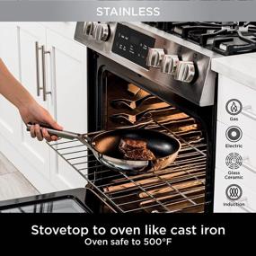 img 1 attached to Ninja C63000 Foodi NeverStick Stainless Fry Pan Set (8-Inch, 10.25-Inch, & 12-Inch) - Polished Stainless Steel Exterior, Nonstick Coating, Durable And Oven Safe Up To 500°F