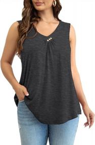 img 3 attached to Stay Cool With FOLUNSI Women'S Plus Size Tank Tops - Loose Fit Sleeveless Shirts In V-Neck Styles - Size M-3XL Available