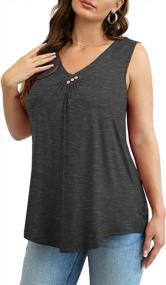 img 2 attached to Stay Cool With FOLUNSI Women'S Plus Size Tank Tops - Loose Fit Sleeveless Shirts In V-Neck Styles - Size M-3XL Available