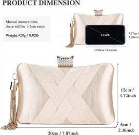 img 3 attached to Silk Satin Clutch Bags With Tassel Pendant For Women'S Evening Parties, Bridal Weddings And Special Occasions