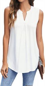 img 4 attached to Newchoice Womens Tank Tops V Neck Sleeveless Summer Shirts Loose Casual Tops Blouse