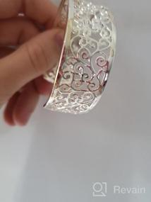 img 6 attached to Шикарное и вечное: Набор наручных браслетов из серебра 925 пробы для женщин в стиле браслета Bangle (3 штуки)