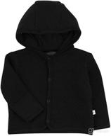 👶 honestbaby girls' organic cotton matelasse hooded jacket with snap-front closure logo
