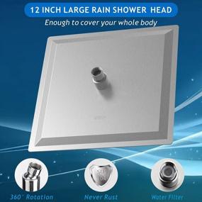 img 3 attached to Rain Shower Head - Voolan 12 Inches Large Rainfall Shower Head Made Of 304 Stainless Steel - Perfect Replacement For Your Bathroom Showerhead (12" Brushed Nickel)
