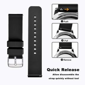img 2 attached to WOCCI Silicone Rubber Watch Bands, Silver Stainless Steel Buckle, Quick Release, 13 Colours To Choose, 14Mm 16Mm 18Mm 19Mm 20Mm 21Mm 22Mm 24Mm