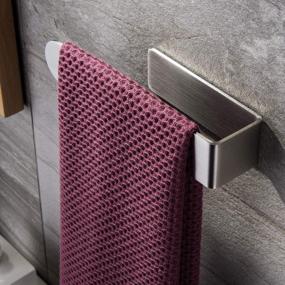 img 4 attached to YIGII Self Adhesive Hand Towel Holder/Towel Bar In Stainless Steel Brushed Finish - No Drilling Required For Bathroom And Kitchen