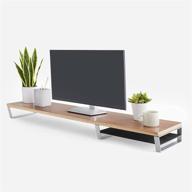 humancentric desk shelf monitor riser - wood stand in black walnut & space gray, office organizer w/optional drawer logo