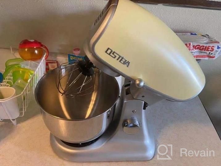 img 1 attached to Die-Cast Stand Mixer, 8 Speeds 600W OSTBA Food Stand Mixer, 5.5Qt Tilt-Head Kitchen Mixer, Dishwasher Safe Stainless Steel Mixing Bowl, Dough Hook, Egg Whisk, Mixer Beater, Splash Guard, Almond Cream review by Monica Russell