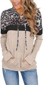 img 4 attached to Stay Stylish And Comfortable In PINKMSTYLE Women'S Casual Color Block Hoodies