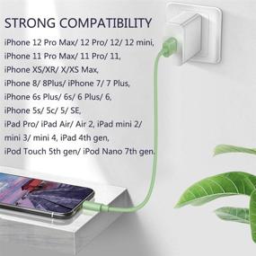 img 1 attached to 🔌 5-Pack MFi Certified Lightning Charging Cable for iPhone - 6ft USB Data Cord Compatible with iPhone 12 Mini 11 Pro Max XS XR X 8 7 6S 6 Plus SE 5S 5C 5, iPad, AirPods Pro - High-Speed Charger Cables