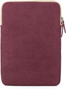 img 1 attached to Kinmac Wine Red Canvas Vertical Style Waterproof Laptop Sleeve With Pocket - Fits 13.3-13.5 Inch MacBook Air/Pro, Microsoft Surface Laptop & Book.