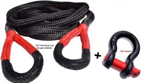 img 4 attached to QIQU 3/4"×20Ft Kinetic Recovery Rope & 5/8" D Shackle, Heavy Duty Vehicle Tow Ropes,Energy Rope,Double Braided Nylon Kinetic Rope (3/4"×20Ft, Black 2)
