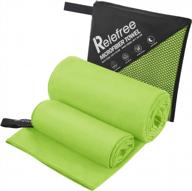 stay dry and compact with relefree microfiber towels - perfect for yoga, gym, travel, hiking and more! логотип